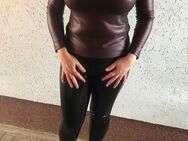 Latex Look Leggings Lederleggings Leggings Stretch sexy Wetlook Schwarz Rot Beige - Leipzig