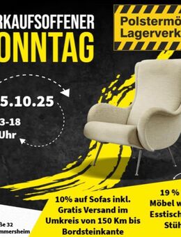 Verkaufsoffener Sonntag 05.10.2025 Sofa Couch Esstische Stühle - Gommersheim