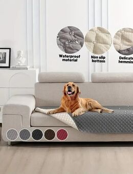 Wasserdichter & Rutschfester Hundebettbezug Ideal als Matratzenbezug, Haustierdecke, Möbel-/Couchschutz 75x180cm grau - Ingolstadt