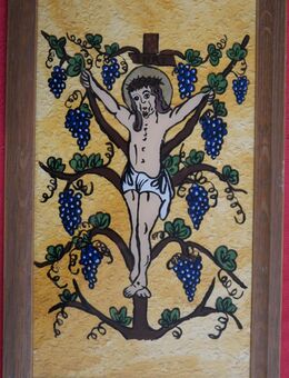 Hinterglasmalerei , Christus am Rebenkreuz , Langenlois Nieder- Österreich - Görlitz