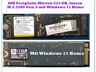 SSD Festplatte Micron 512 GB, Intern | M.2 2280 Gen.4 mit Windows 11 Home - Kaiserslautern