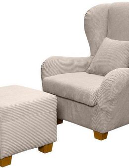 Home affaire Ohrensessel Oliver, Ohrensess,mit Hocker,Zierkissen,Klassische Form