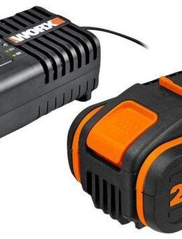 Worx 20V/2Ah,mit 2A Ladegerät PowerShare Akku-Set 4000 mAh (2 St), für alle 20/40/80V WORX PowerShare Geräte