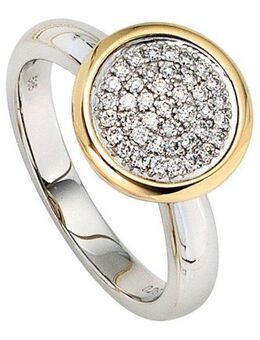 JOBO Diamantring, 585 Gold bicolor mit 40 Diamanten