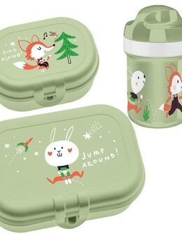 KOZIOL Lunchbox HOP ON TO GO, Kunststoff, (3-tlg), inkl. Trinkflasche, melaminfrei, CO² neutrale Produktion, 200 ml