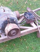 Elektromotor 10 PS, auf Schubkarre montiert, Riemenscheibe, historisch, Antiquität in 29308