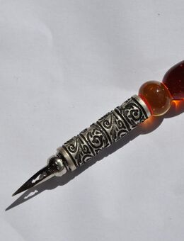 Kalligraphie Glasfeder mit Metallschaft Bernsteinfarben 029 - Aschaffenburg
