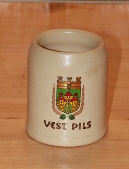 Vest Pils Bierkrug Steinzeug Steingut Keramik 0,25 L neuwertig sehr alt Rarität - Borken