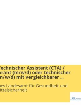 Chemisch-Technischer Assistent (CTA) / Chemielaborant (m/w/d) oder technischer Assistent (m/w/d) mit vergleichbarer Ausbildung - Erlangen