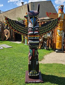 Marterpfahl, Totempfahl Garten-Haus Dekoration aus Albesia Holz Höhe 2,00 Meter BIG WOOD, Totem pole wooden - Wehr (Rheinland-Pfalz)