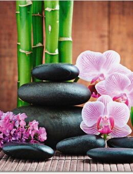 Artland Glasbild Spa Konzept Zen Steinen Orchideen, Zen (1 St), in verschiedenen Größen
