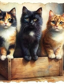 diamond painting Katzen 30x30 cm mit Zubehör neu - Kuchen