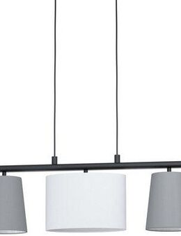 EGLO Hängeleuchte ALMEIDA 1, Leuchtmittel wechselbar, ohne Leuchtmittel, schwarz / L120 x H110 x B25,5cm / exkl. 5 x E14 / Stoff Lampenschirme
