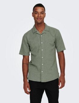 ONLY & SONS Kurzarmhemd ONSCAIDEN SS SOLID RESORT LINEN NOOS