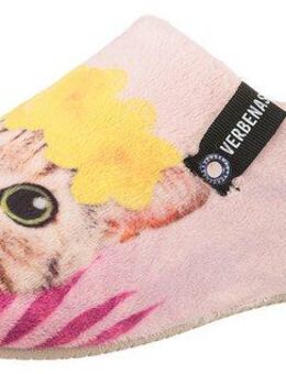 VERBENAS York Animal Pelo Pantoffel Hausschuh, Clog, Homeslipper mit süßem Katzenmotiv