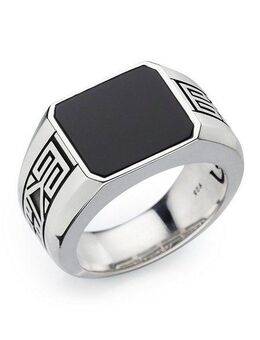 HECHTER PARIS Fingerring Schmuck Geschenk Silber 925 Herrenring Farbstein Edelstein, mit Onyx oder Tigerauge
