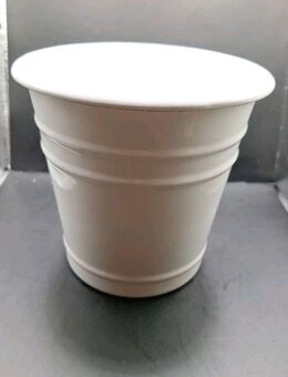 Ikea Fintrop (18914) Blumenvase 13cm hoch 13cm Öffnung Metall weiß Blumentopf - Essen