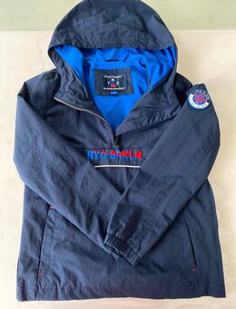 Jungen Jacke Kapuze Blau Marineblau Unlimited DVSN C&A Gr. 140 seitliche Reißverschluss gefüttert, NEU - Albstadt
