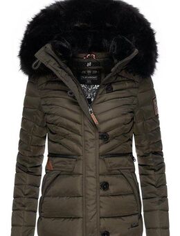Navahoo Winterjacke Wisteriaa Warm gefütterte Steppjacke mit Kunstfell-Kapuze