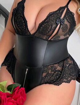 Damen Body schwarz Spitze - Kalkar