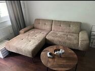 Eckcouch L Couch Sofa Creme Grau Velours - Oberhausen