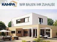 Elegante Holzbau-Architektur Flachdachhaus KAMPA Selbstversorgerhaus mit viel Licht und Freiraum - Osburg