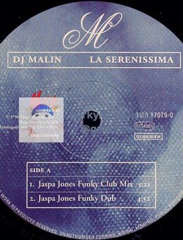 DJ Malin - La Serenissima 1996 12" Vinyl Deep House Acid House Progressive Trance - München Bogenhausen