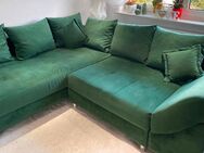 Sofa, Samt Couch, Ecksofa Samt grün - Illingen (Saarland)