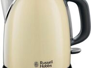 RUSSELL HOBBS Wasserkocher Colours Plus+ Cream 24994-70, 1 l, 2400 W, Edelstahl, Schnellkochfunktion, Perfect-pour-Ausgustülle, Kalkfilter