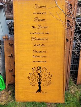 Sichtschutz Familie ist wie ein Baum Paravent Gartendeko Edelrost - Kraftisried