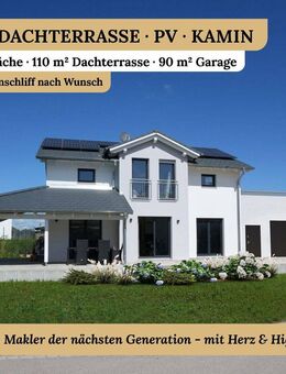RESERVIERT - Modernes KfW-40+ EFH mit 110 m² Dachterrasse, PV & 90 m² Garage - Langenaltheim