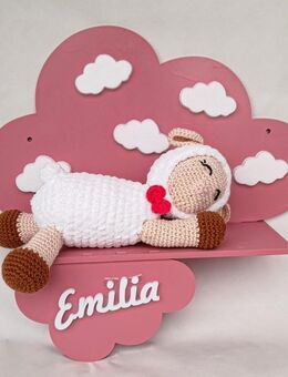 Wolke Regal Schaf Lamm Schriftzug Rosa Hellblau Deko Kinderzimmer - Walchum