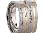 Silberringe mit goldfarbener Glanzrille SR990-SR991g - Aholming