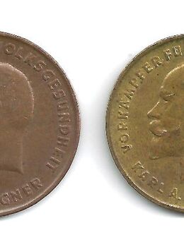 Medaille Wertmarke 10 und 20 Warenpunkte Lingner Werke Dresden (Sachsen) - Bremen