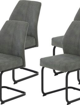 HELA Freischwinger NEPTUN, Esszimmerstuhl-Set (Set, 4 St), Federkern,140 kg Belastbar,Pflegeleichter Stoff, Dicke Polsterung