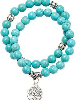 Firetti Armband Set Schmuck Geschenk Armschmuck Armkette Edelstein Lebensbaum, Onesize (Set, 2-tlg), Made in Germany - mit Türkis (behandelt)