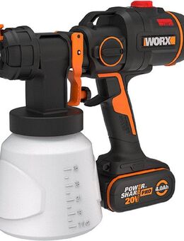Worx Farbsprühgerät WX020 NITRO, 3 Sprühform & 4 Düsengrößen, inkl. Akku & Schnellladegerät