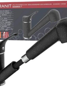 Eisl Spültischarmatur GRANIT Niederdruck, herausziehb., 2-fach verstellb., 90° schwenkbar