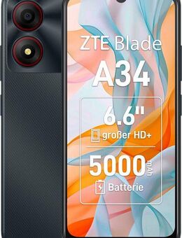 ZTE Blade A34 Smartphone (16,76 cm/6,6 Zoll, 64 GB Speicherplatz, 8 MP Kamera)