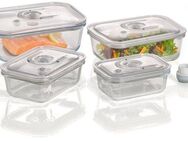 Caso Vakuumbehälter 1197 VacuBoxx, Glas, Tritan, (Set, 5-tlg., VacuBoxx 4er Set eckig, inkl. Adapter+Handpumpe)