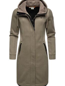 Ragwear Kurzmantel Letti Long Bonded Übergangsmantel aus Rippstrick mit Kapuze