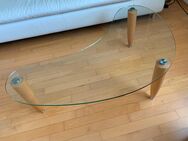 Couchtisch Nierenform Buche natur lackiert Höhe 43cm gebraucht mit Glasplatte - Kornwestheim