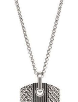 Emporio Armani Kette mit Anhänger Schmuck Geschenk Edelstahl Halskette Dog Tag