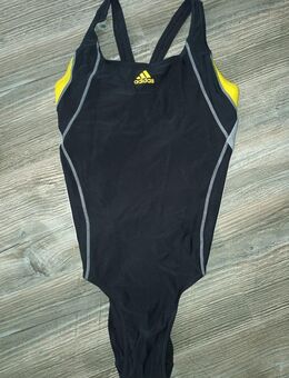 NEU! ADIDAS Sport Badeanzug Gr 38 Athletic schwarz gelb grau 3 weiße Streifen - Schladen-Werla