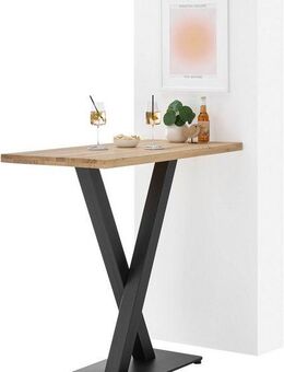 Stolkom Sp.z.o.o. Bartisch Duke Eiche Massivholz geölt, Hochtisch BxHxT 120x104x60 cm, Gerade Kante, Eiche Massivholz geölt durchgehende Lamelle