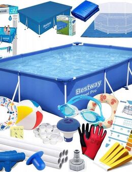 %SALE% XXL Starter Set Bestway Steel Pro Pool 19 teiliges Zubehör Outdoor Garten Badespaß Set534 - Wuppertal