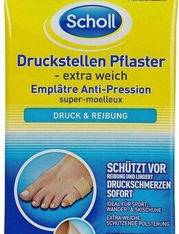Scholl Druckstellenpflaster (1 St), Extra Weich - schützt vor Reibung und lindert Druckschmerzen