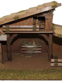 Alfred Kolbe Krippe (1-tlg), aus Holz, 59x30x32,5 cm, für Figuren bis 12 cm Höhe