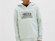 Jack & Jones Junior Hoodie JCOLOGAN SS24 PRINT SWEAT HOOD SN JNR