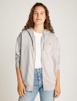 Calvin Klein Jeans Sweatjacke WOVEN LABEL ZIP-THROUGH mit Logo-Label